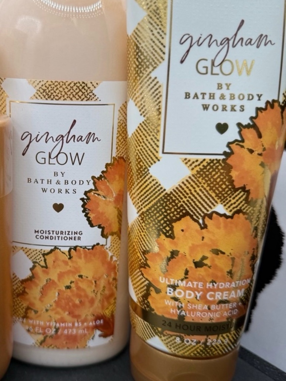 BBW Gingham Glow Conditioner & Ultra Moisturizing Body Cream- Gold